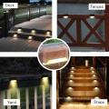4Pcs Solar Powered LED Deck Lights Outdoor Path Garden Stairs Step Fence Lamp